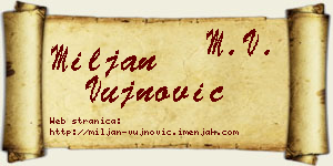 Miljan Vujnović vizit kartica